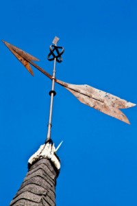 Weather Vane on Steeple of First Lutheran Church, Middleton, Wisconsin